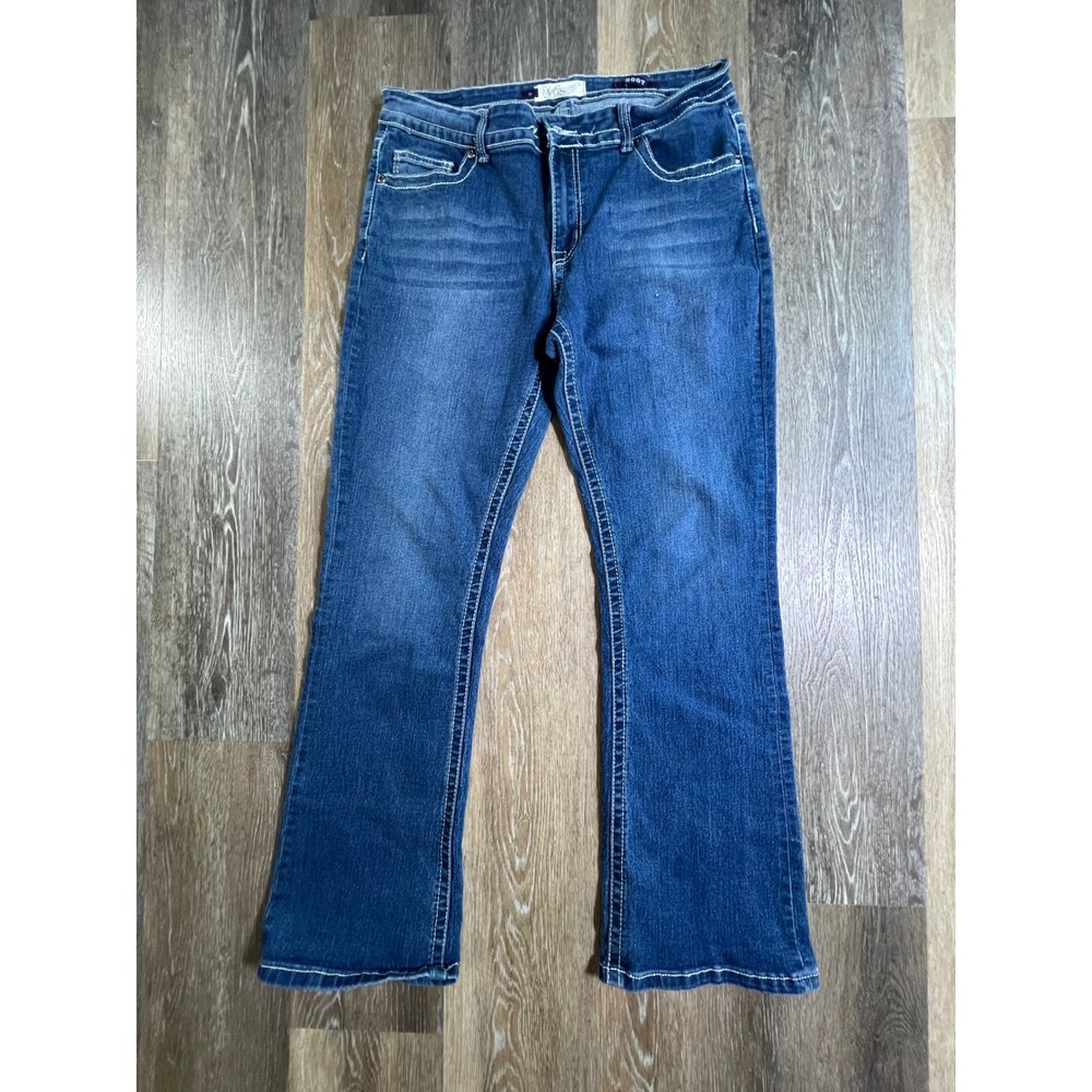 VGS Jeans Bootcut Women 12 Blue Thick Stitch Mid Rise Denim 4331